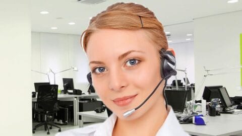 Customer Service Level 2 online course: smiling customer service adviser wearing a headset
